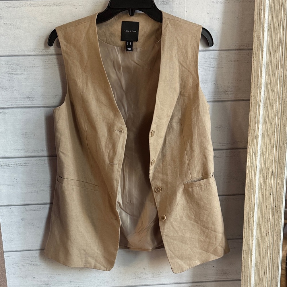 New Look Beige Blazer Vest